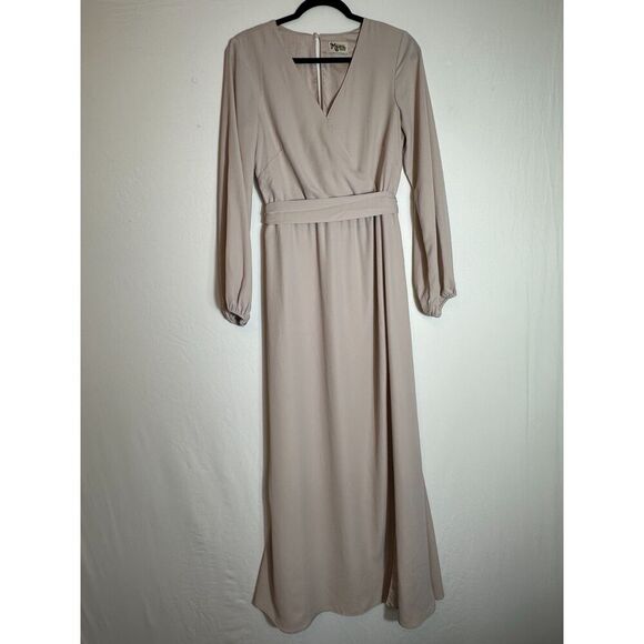 Show Me Your Mumu 3/4 Quarter Sleeve Wedding Guest/Bridesmaid Dress Size M Taupe - Picture 4 of 8